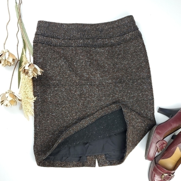 Adrienne Vittadini Thick Brown Blk Texture Skirt 10 - Picture 10 of 15